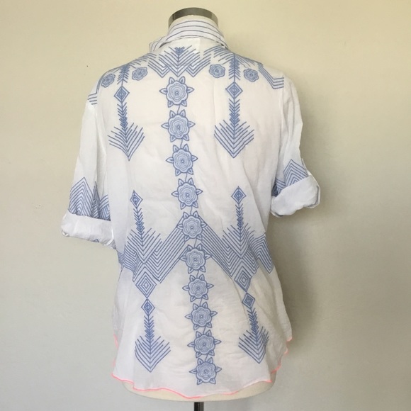 Johnny Was 3J Workshop Embroidered Button Down - S - Picture 3 of 9